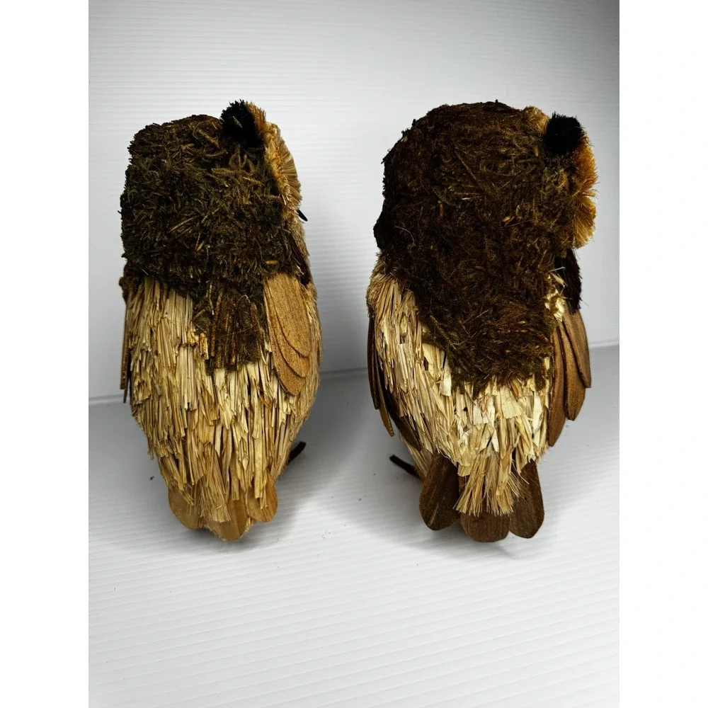 Lot Of 2 Pottery Barn Lg Lightweight Woodland Twig Owl Figurine Autumn Decor NWT